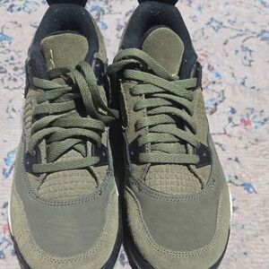 Nike Air Jordan 4 Retro Olive and Black Men's Sneakers